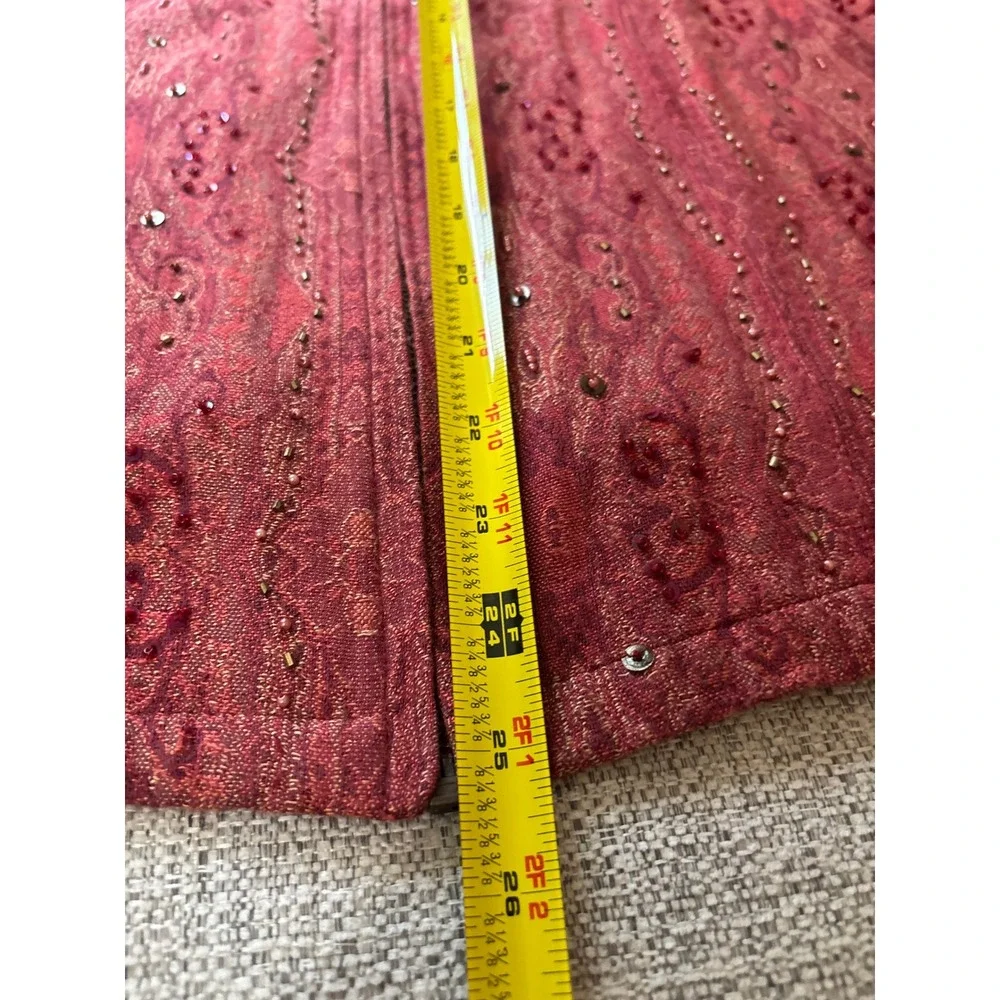 Vintage Units‎ Beaded Zip Vest Women Medium Boho Artsy Southwest Festival
